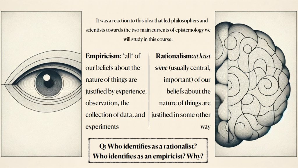 Course image illustrating empiricism and rationalism