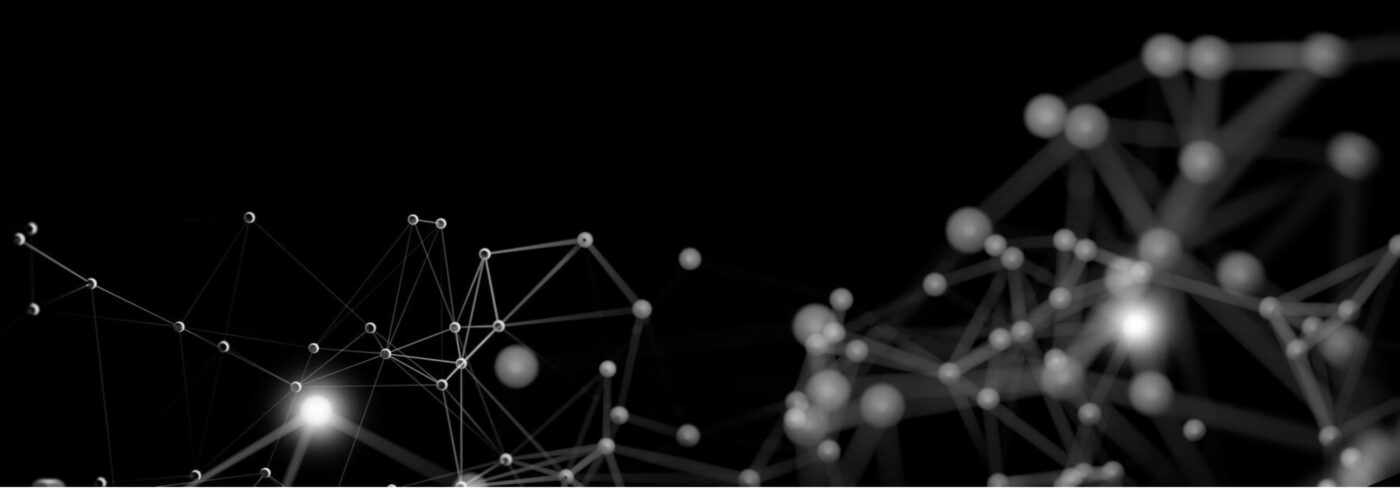 Abstract network suggesting an emergent geometric structure